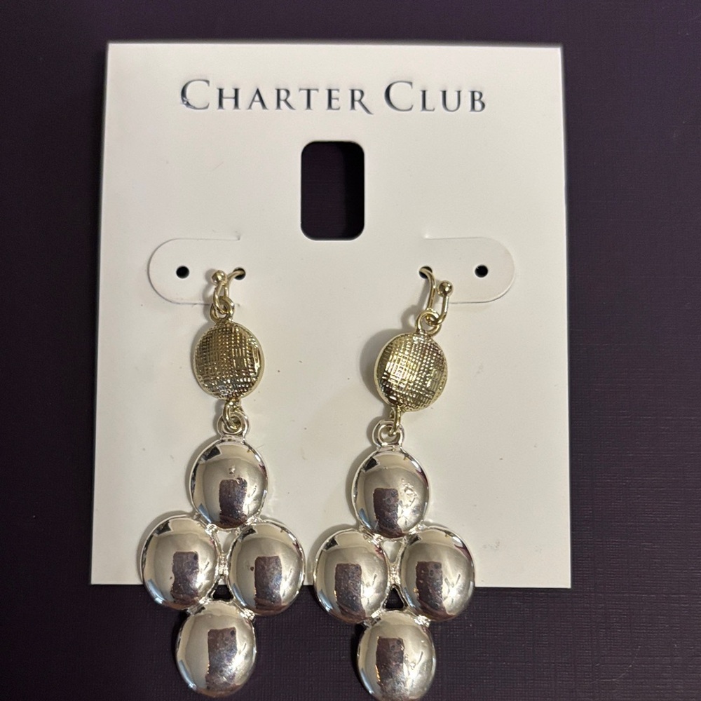 Charter Club Gold and Silver Statement Earrings
